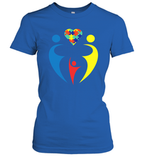 Load image into Gallery viewer, Family Shirt Trio Heart Puzzle Autism Awareness Women's T-Shirt