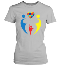 Load image into Gallery viewer, Family Shirt Trio Heart Puzzle Autism Awareness Women's T-Shirt