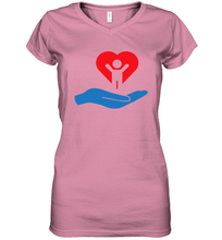Load image into Gallery viewer, Family Shirt My Hand Heart Autism Awareness Women's V-Neck T-Shirt