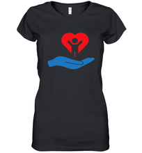 Load image into Gallery viewer, Family Shirt My Hand Heart Autism Awareness Women's V-Neck T-Shirt