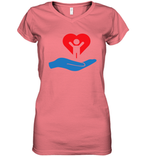 Load image into Gallery viewer, Family Shirt My Hand Heart Autism Awareness Women's V-Neck T-Shirt