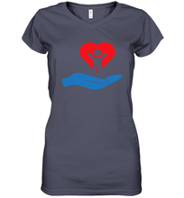 Load image into Gallery viewer, Family Shirt My Hand Heart Autism Awareness Women's V-Neck T-Shirt
