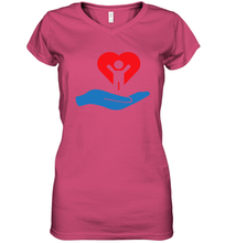 Load image into Gallery viewer, Family Shirt My Hand Heart Autism Awareness Women's V-Neck T-Shirt