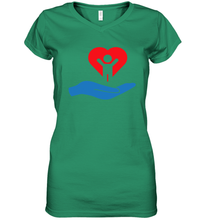 Load image into Gallery viewer, Family Shirt My Hand Heart Autism Awareness Women's V-Neck T-Shirt