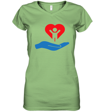 Load image into Gallery viewer, Family Shirt My Hand Heart Autism Awareness Women's V-Neck T-Shirt