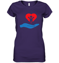 Load image into Gallery viewer, Family Shirt My Hand Heart Autism Awareness Women's V-Neck T-Shirt
