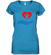 Load image into Gallery viewer, Family Shirt My Hand Heart Autism Awareness Women's V-Neck T-Shirt