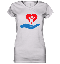 Load image into Gallery viewer, Family Shirt My Hand Heart Autism Awareness Women's V-Neck T-Shirt