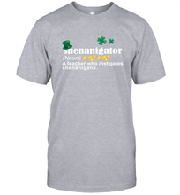 Load image into Gallery viewer, St Patrick's Irish Shenanigator A Teacher Who Instigates Shenanigans T-Shirt