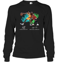 Load image into Gallery viewer, Kobe Bryant And Michael Jordan Signatures Graphic Long Sleeve T-Shirt
