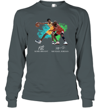 Load image into Gallery viewer, Kobe Bryant And Michael Jordan Signatures Graphic Long Sleeve T-Shirt