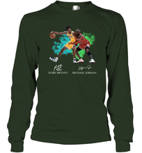 Load image into Gallery viewer, Kobe Bryant And Michael Jordan Signatures Graphic Long Sleeve T-Shirt
