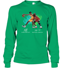 Load image into Gallery viewer, Kobe Bryant And Michael Jordan Signatures Graphic Long Sleeve T-Shirt
