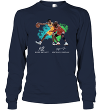 Load image into Gallery viewer, Kobe Bryant And Michael Jordan Signatures Graphic Long Sleeve T-Shirt