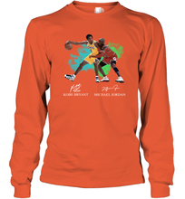 Load image into Gallery viewer, Kobe Bryant And Michael Jordan Signatures Graphic Long Sleeve T-Shirt