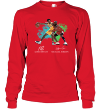 Load image into Gallery viewer, Kobe Bryant And Michael Jordan Signatures Graphic Long Sleeve T-Shirt