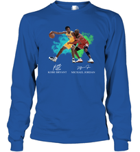 Load image into Gallery viewer, Kobe Bryant And Michael Jordan Signatures Graphic Long Sleeve T-Shirt