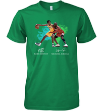 Load image into Gallery viewer, Kobe Bryant And Michael Jordan Signatures Graphic Premium Men's T-Shirt