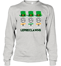 Load image into Gallery viewer, St Patrick's Irish Day Lepreclawns Lucky Shamrock Drinking Youth Long Sleeve