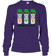 Load image into Gallery viewer, St Patrick's Irish Day Lepreclawns Lucky Shamrock Drinking Youth Long Sleeve