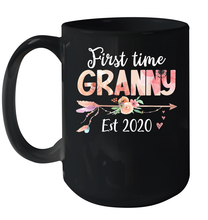 Load image into Gallery viewer, Family Shirt First Time Grandma Est 2020 Granny Floral Ceramic Mug 15oz