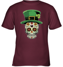 Load image into Gallery viewer, Sugar Skull Of Dead Shirt St. Patrick's Day Youth T-Shirt