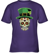 Load image into Gallery viewer, Sugar Skull Of Dead Shirt St. Patrick's Day Youth T-Shirt