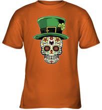 Load image into Gallery viewer, Sugar Skull Of Dead Shirt St. Patrick's Day Youth T-Shirt