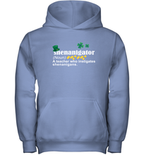 Load image into Gallery viewer, St Patrick's Irish Shenanigator A Teacher Who Instigates Shenanigans Youth Hoodie