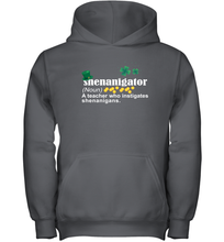 Load image into Gallery viewer, St Patrick's Irish Shenanigator A Teacher Who Instigates Shenanigans Youth Hoodie