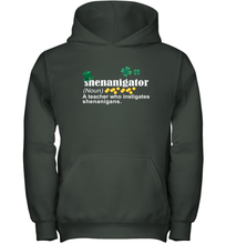 Load image into Gallery viewer, St Patrick's Irish Shenanigator A Teacher Who Instigates Shenanigans Youth Hoodie