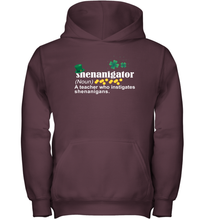 Load image into Gallery viewer, St Patrick's Irish Shenanigator A Teacher Who Instigates Shenanigans Youth Hoodie