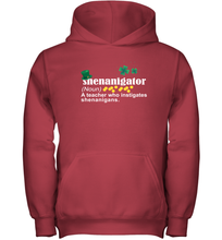 Load image into Gallery viewer, St Patrick's Irish Shenanigator A Teacher Who Instigates Shenanigans Youth Hoodie