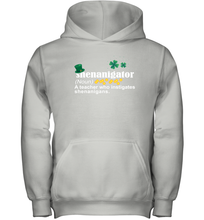 Load image into Gallery viewer, St Patrick's Irish Shenanigator A Teacher Who Instigates Shenanigans Youth Hoodie