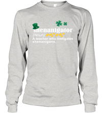Load image into Gallery viewer, St Patrick's Irish Shenanigator A Teacher Who Instigates Shenanigans Youth Long Sleeve