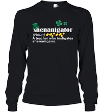 Load image into Gallery viewer, St Patrick's Irish Shenanigator A Teacher Who Instigates Shenanigans Youth Long Sleeve