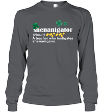 Load image into Gallery viewer, St Patrick's Irish Shenanigator A Teacher Who Instigates Shenanigans Youth Long Sleeve