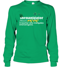 Load image into Gallery viewer, St Patrick's Irish Shenanigator A Teacher Who Instigates Shenanigans Youth Long Sleeve