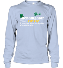 Load image into Gallery viewer, St Patrick's Irish Shenanigator A Teacher Who Instigates Shenanigans Youth Long Sleeve
