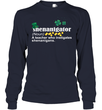 Load image into Gallery viewer, St Patrick's Irish Shenanigator A Teacher Who Instigates Shenanigans Youth Long Sleeve
