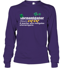 Load image into Gallery viewer, St Patrick's Irish Shenanigator A Teacher Who Instigates Shenanigans Youth Long Sleeve