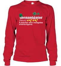 Load image into Gallery viewer, St Patrick's Irish Shenanigator A Teacher Who Instigates Shenanigans Youth Long Sleeve