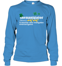 Load image into Gallery viewer, St Patrick's Irish Shenanigator A Teacher Who Instigates Shenanigans Youth Long Sleeve