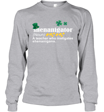 Load image into Gallery viewer, St Patrick's Irish Shenanigator A Teacher Who Instigates Shenanigans Youth Long Sleeve