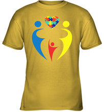 Load image into Gallery viewer, Family Shirt Trio Heart Puzzle Autism Awareness Youth T-Shirt