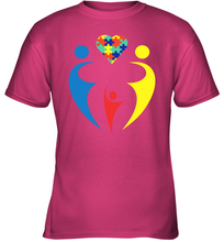 Load image into Gallery viewer, Family Shirt Trio Heart Puzzle Autism Awareness Youth T-Shirt