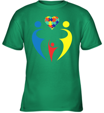 Load image into Gallery viewer, Family Shirt Trio Heart Puzzle Autism Awareness Youth T-Shirt
