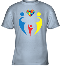 Load image into Gallery viewer, Family Shirt Trio Heart Puzzle Autism Awareness Youth T-Shirt
