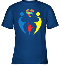 Load image into Gallery viewer, Family Shirt Trio Heart Puzzle Autism Awareness Youth T-Shirt