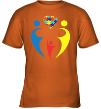 Load image into Gallery viewer, Family Shirt Trio Heart Puzzle Autism Awareness Youth T-Shirt